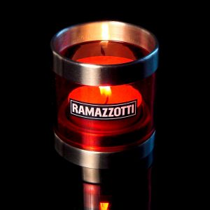 Ramazzotti - Teelicht mit brennender Kerze